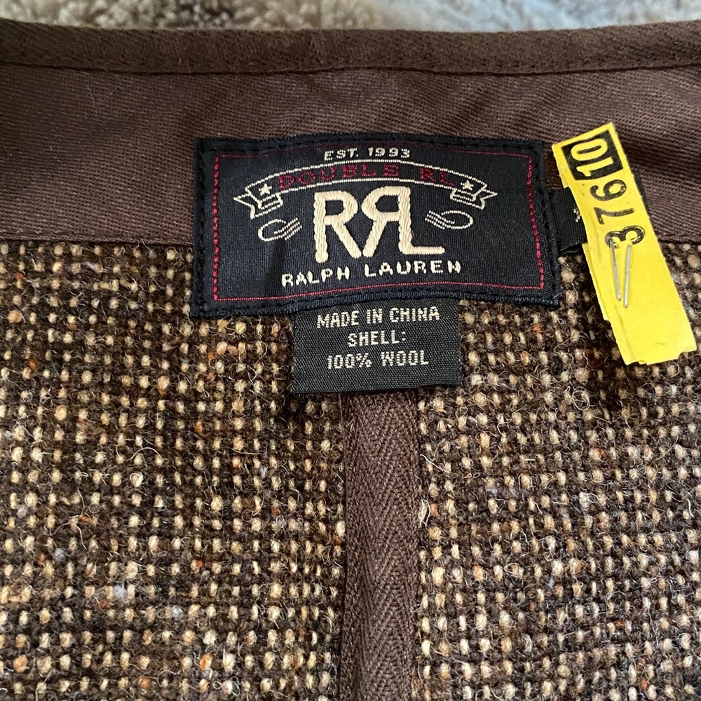 Ralph Lauren Double RL Brown wool tweed Men’s Vest . - Picture 2 of 5